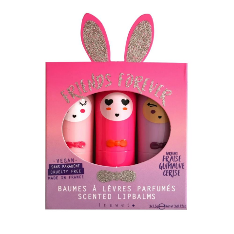 Inuwet - Coffret Glitter Üçlü Lapins Rose Lip Balm Hediye Seti