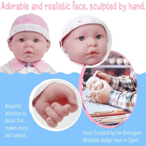 Berenguer La Baby Oyuncak Bebek 51 cm - Pembe ve Emzik