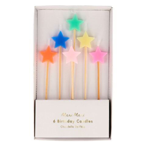 Meri Meri - Mixed Star Candles - Karışık Yıldız Mumlar - 6'lı