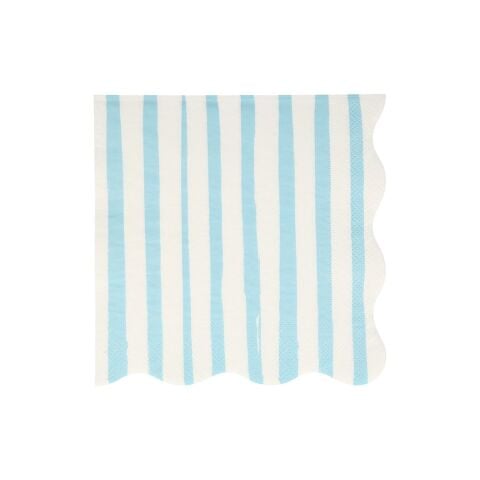 Meri Meri - Blue Stripe Napkins - Mavi Çizgili Peçete - L - 16'lı
