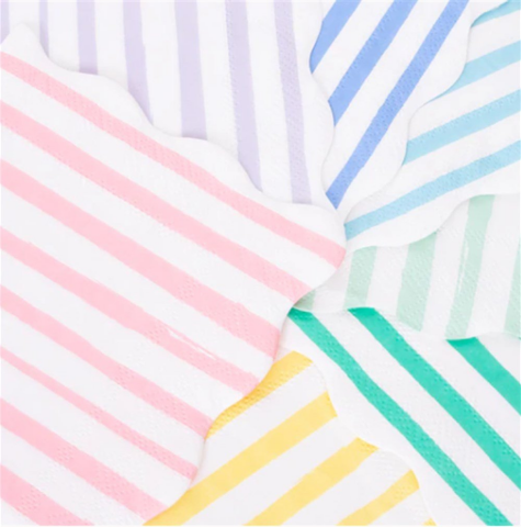 Meri Meri - Mixed Stripe Napkins - Karışık Çizgili Peçeteler - L - 16'lı