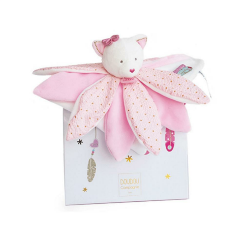 Doudou Hediye Kutulu Pembe Kedi Uyku Arkadaşı 26 cm