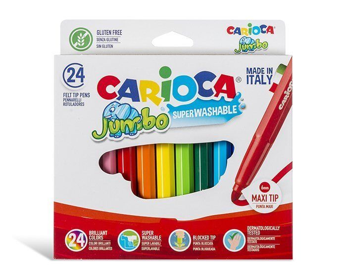 Carioca Jumbo Yıkanabilir Keçeli Boya Kalemi 24'lü