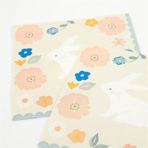 Meri Meri - Easter Napkins - Çiçekli Tavşan Peçeteler - S - 20'li