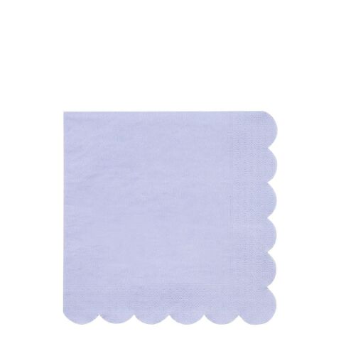 Meri Meri - Pale Blue Napkins - Açık Lila Peçeteler - L - 20'li