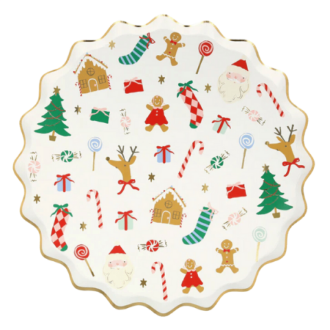 Meri Meri - Jolly Christmas Dinner Plates - Yeni Yıl Tabaklar (L) (8'li)