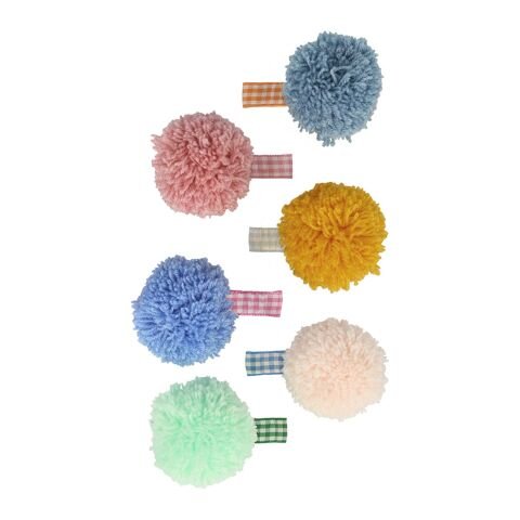 Meri Meri - Big Pom Pom Hair Clips - Ponponlu Büyük Tokalar