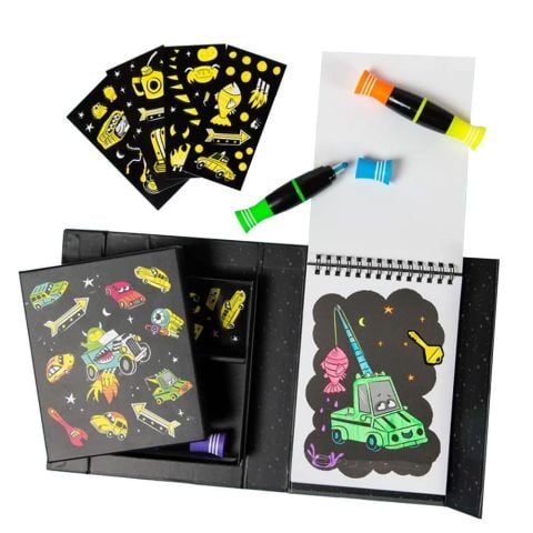 Tiger Tribe Neon Boyama Seti / Road Stars - Neon Colouring Set