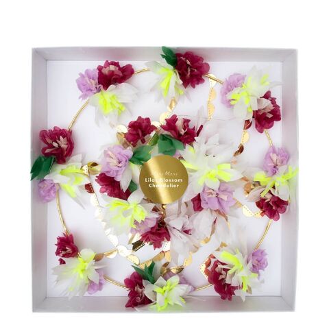 Meri Meri - Lilac Blossom Chandelier - Lila Çiçekli Süs Avizesi