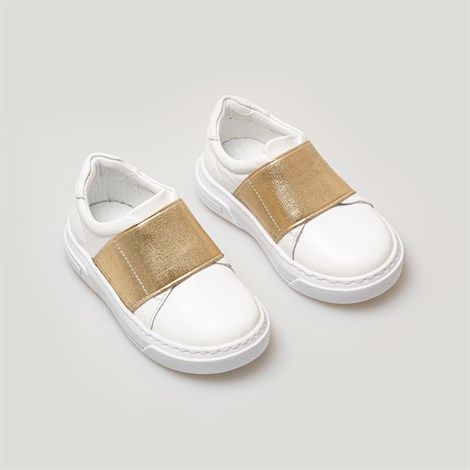 Merli&Rose Rose Deri Sneaker | Beyaz-Gold