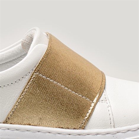 Merli&Rose Rose Deri Sneaker | Beyaz-Gold