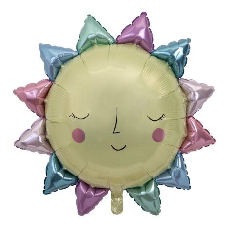 Meri Meri - Rainbow Sun Foil Balloon - Gökkuşağı Güneşli Folyo Balon